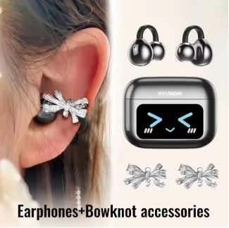 Choice HYUNDAI M100 Open Ear Gaming Earphones Sport Wireless Earbuds TWS Headset Hifi Sound Headphones With Mic For Android IOS