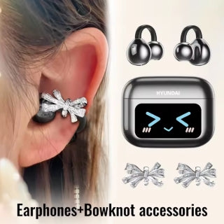 Choice HYUNDAI M100 Open Ear Gaming Earphones Sport Wireless Earbuds TWS Headset Hifi Sound Headphones With Mic For Android IOS